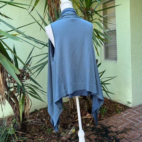 THEORY Blue Duster Water Fall cardigan - Picture 3 of 5